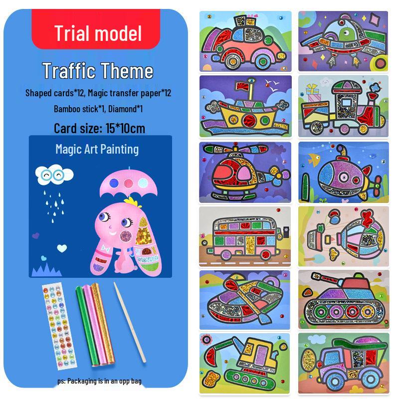 DIY Iridescent Magical Art Sticker Painting Set for Kids