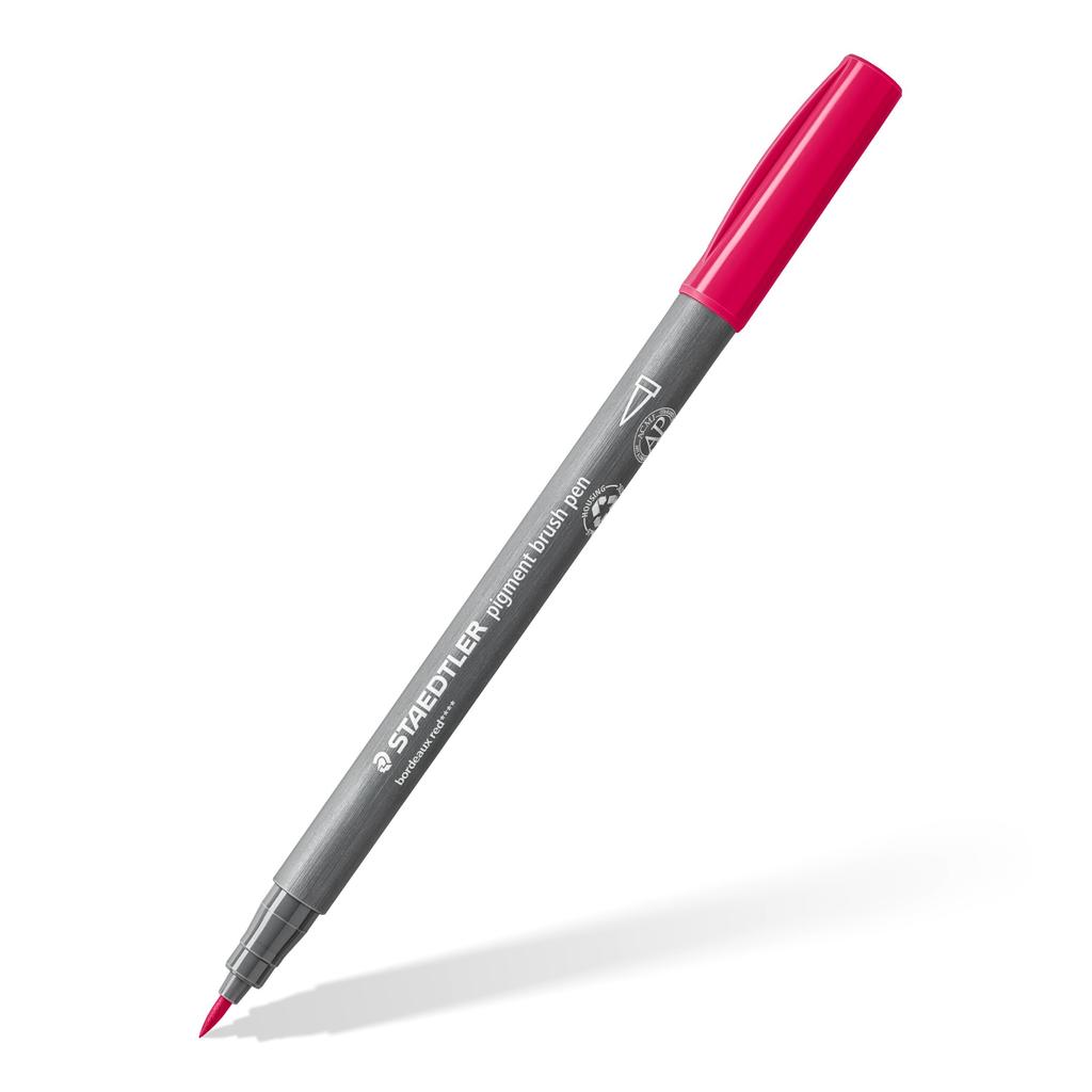 Staedtler Water-Based Pigment Brush Pen, 12 Colors, 1 Set, 371 C12-1