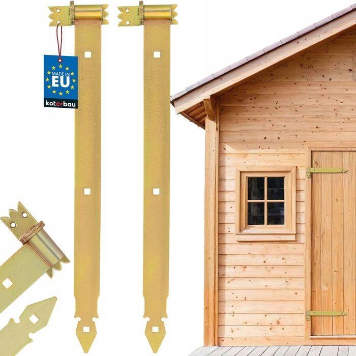 Charnière de porte - KOTARBAU - 600 mm - Acier galvanisé - Jaune - 2 pièces