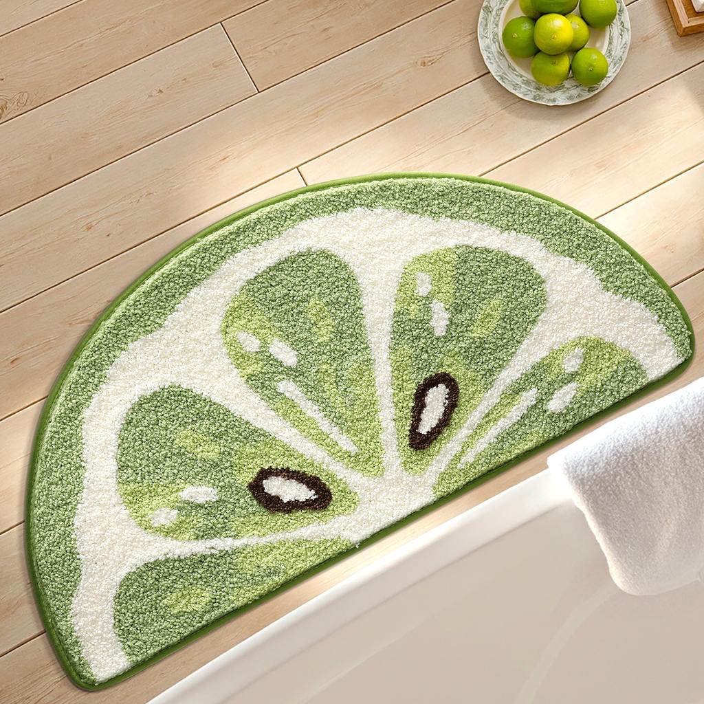 2026 Simple Fruit Bathroom Floor Mat Toilet Semicircular Absorbent Carpet Toilet Non-slip Mat Door Mat