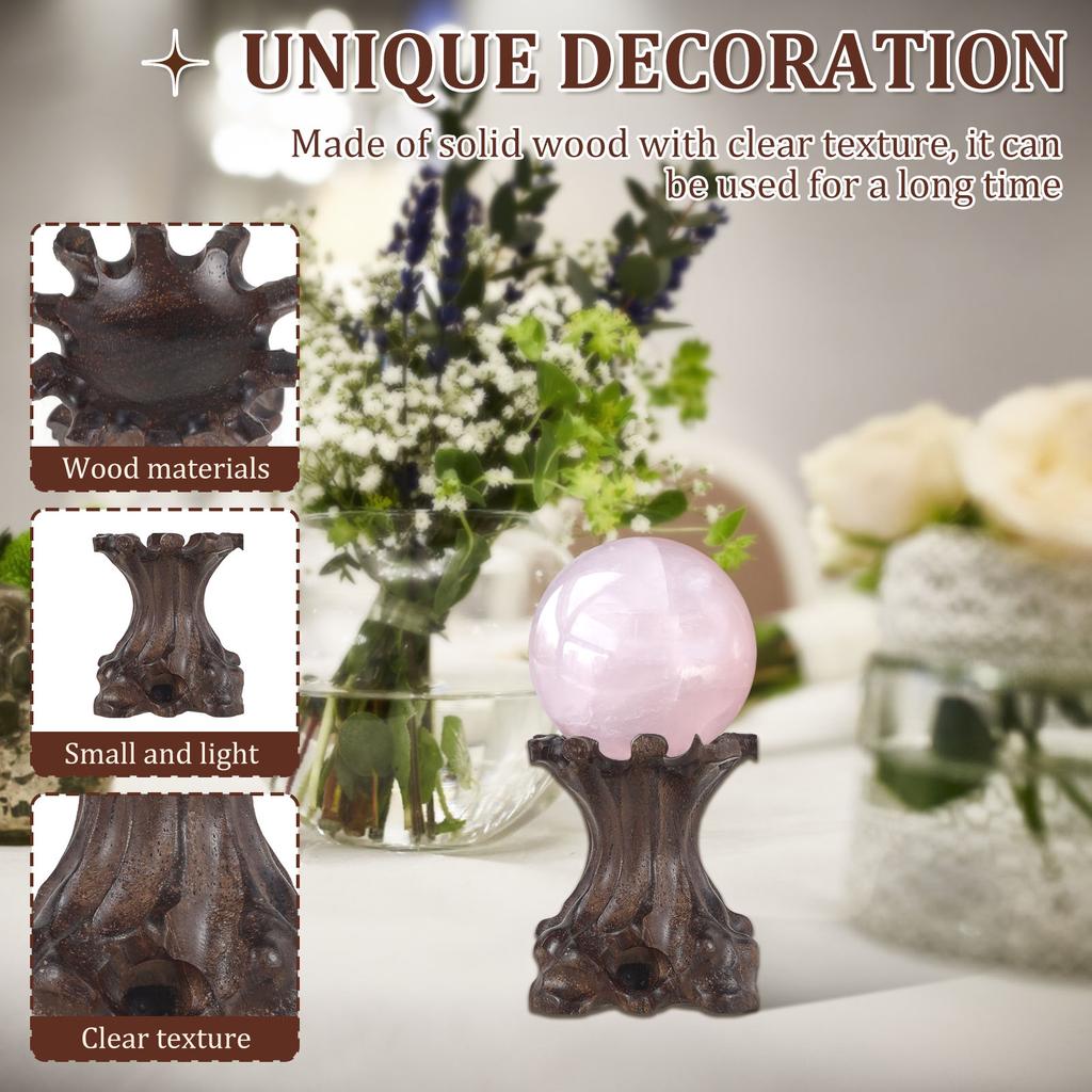 Crystal Ball Wood Rack Retro Display Stand Base  For Crystal Ball Collection Sphere Globe Stone Crystal Ball Holder Home Decor