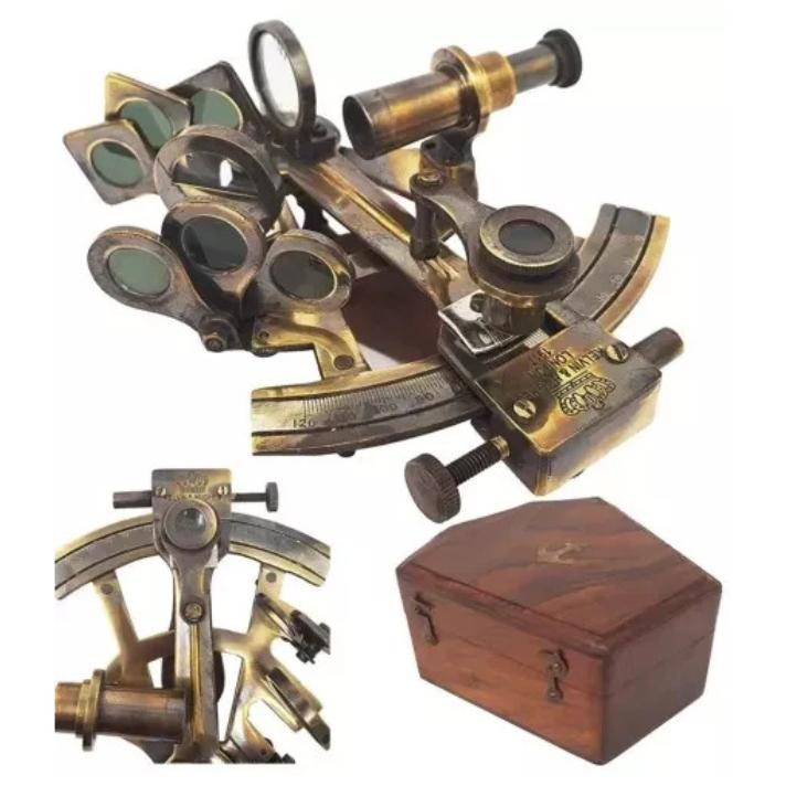 Collectible Handmade Brass Sextant 4" Antique Kelvin & Hughes London 1917