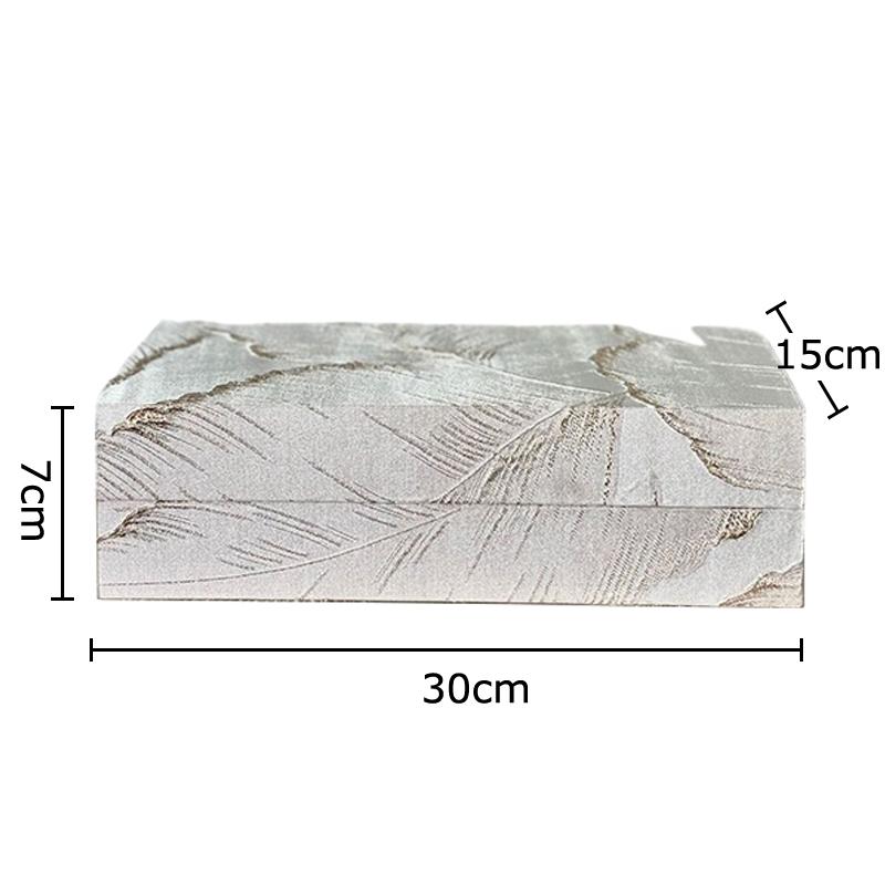 

Leaf Texture Decorative Leather Jewelry Boxes White Cosmetic Jar Dresser Table Desktop Display Exquisite Jewelry Storage Jar