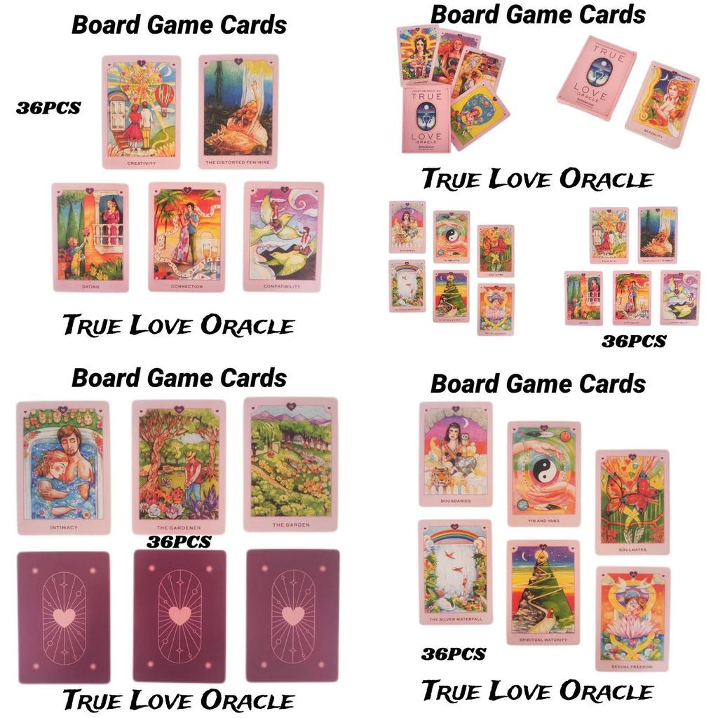 True Love Oracle English Card Set 36pcs Interactive Tabletop Game Mind-stimulating Copperplate Paper Material