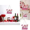 Whimsical Pink Wood Gnome Love Hanging Decor Ideal For Valentines Day Celebrations