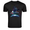 Astronaut Rockgitarre Sprung im Weltall Grafik T-Shirt
