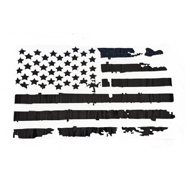 1x Distressed  Flag Hood Vinyl Sticker Decal Fits For Jeep Wrangler Any Hood