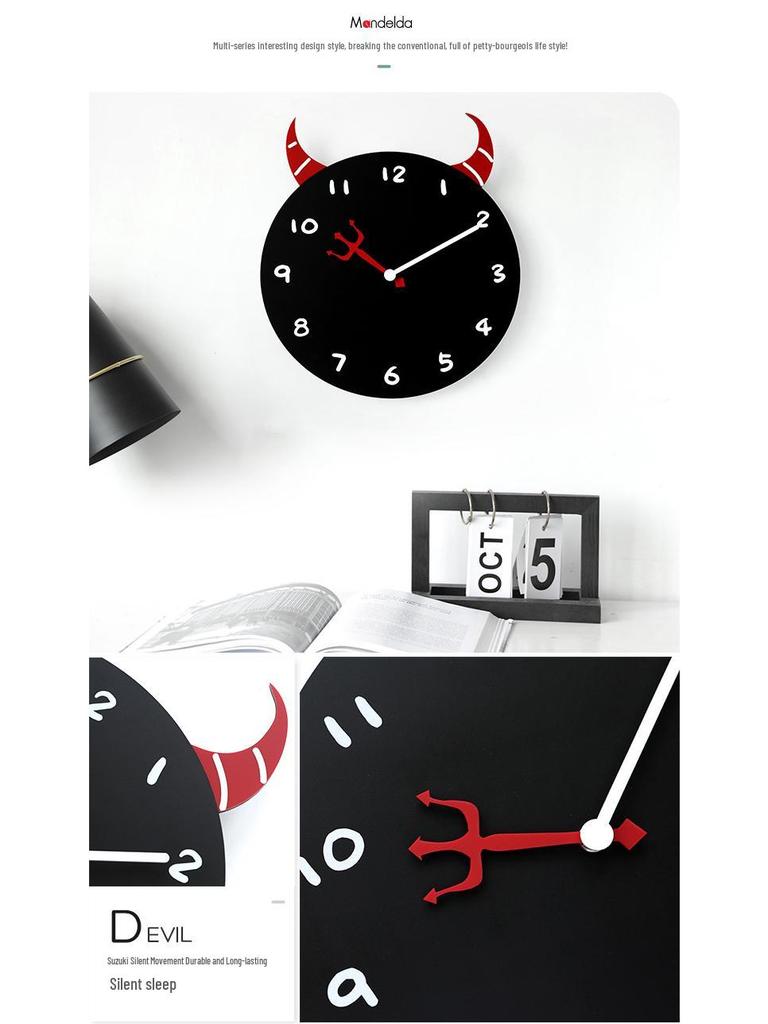 Wozoom Cartoon Silent Wall Clock - Creative, Cute Art for Bedroom Decor