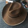Cappello da cowboy da uomo Cappello di paglia spagnolo da donna Cappello parasole estivo da viaggio a tesa larga Cappello da spiaggia intrecciato pieghevole