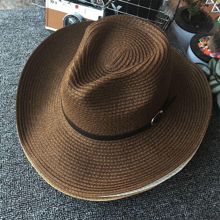 Cappello da cowboy da uomo Cappello di paglia spagnolo da donna Cappello parasole estivo da viaggio a tesa larga Cappello da spiaggia intrecciato pieghevole