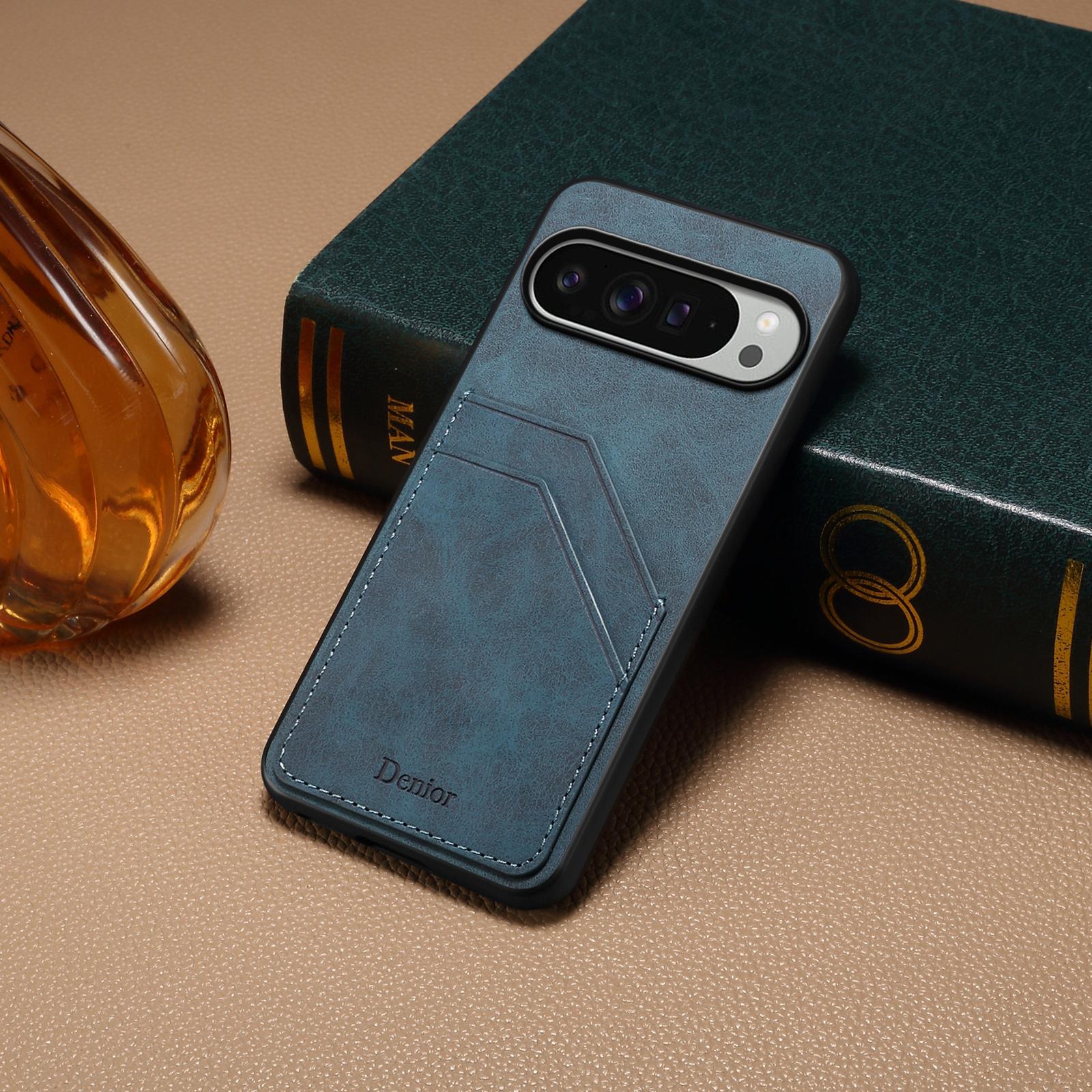 

EUCAGR for Google Pixel 10 10 Pro XL Pixel10Pro Luxury Retro Wallet Phone Case Card Holder PU Leather Back Cover Google Pixel 10 синій