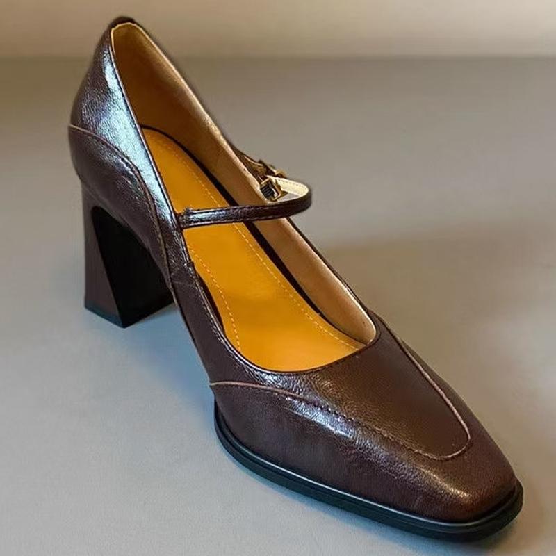 

Fashion Elegant Pointed Toe Pumps High Heels Chunky Shoes Dress Fashion Shoes Heeled Shoes Woman 2025 Summer New Trend Women’s Zapatos 40 коричневый