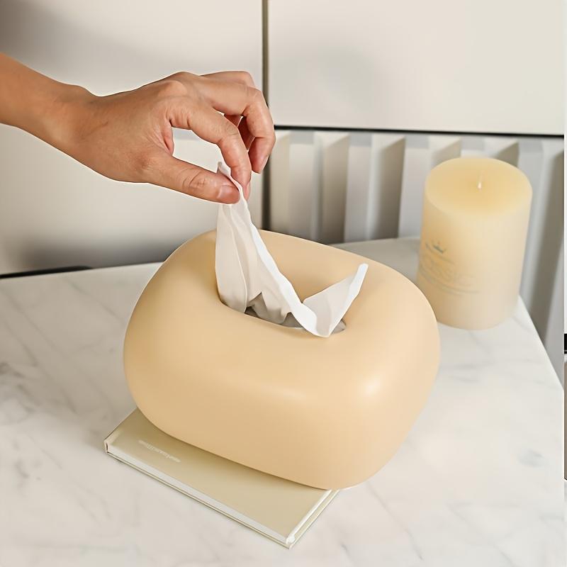 Modern minimalistisk svartvit keramisk näsdukslåda - Snygg dekorativ näsdukshållare med elegant design för vardagsrum