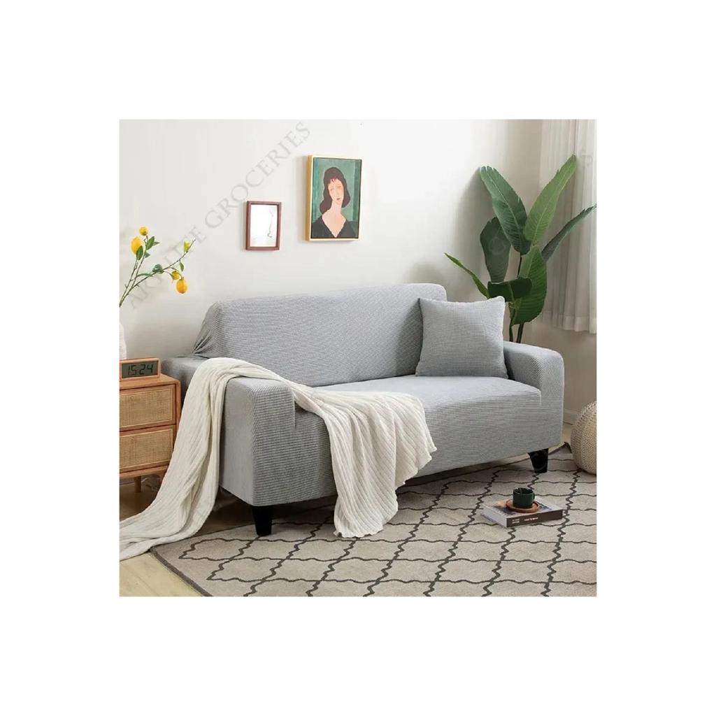 Lycra Stretch Elastic Flexible Washable Square Pattern Three-seater Sofa Cover Sofa Cover