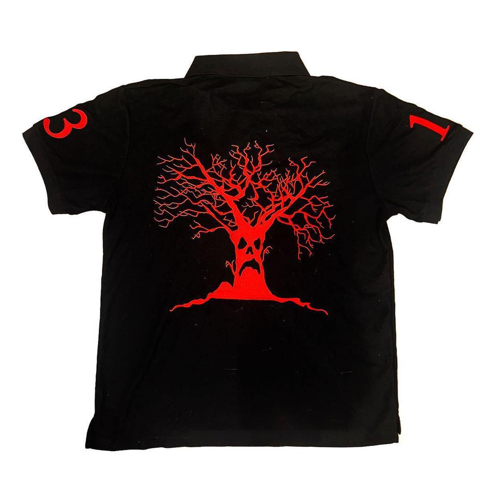 Y2K 3D Embroidered Unisex Polo Collar Casual Sports Top
