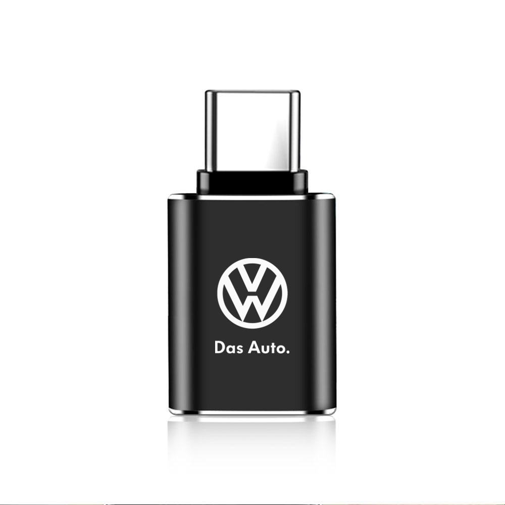 For Volkswagen VW 1Pcs USB To Type-C OTG Adapter USB Female Converter Phone Charger For VW Golf 7 MK7 Golf 6 MK6 Golf 5 Jetta Tiguan Polo CC