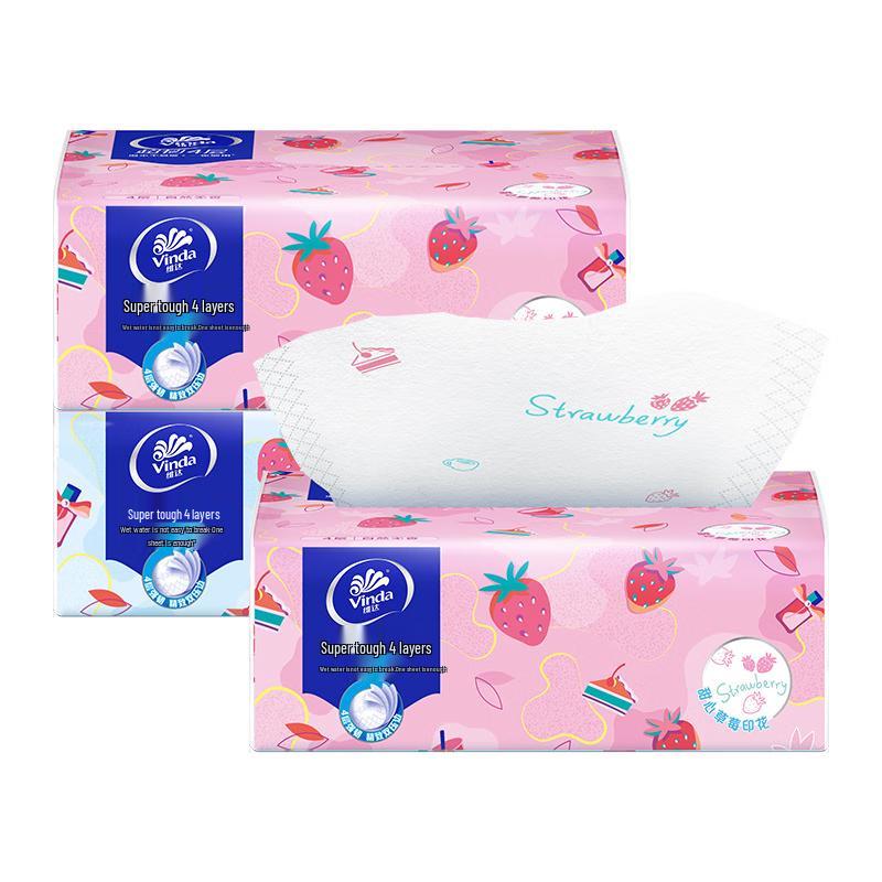 Vinda Sweetheart Strawberry 4-Ply Facial Tissues