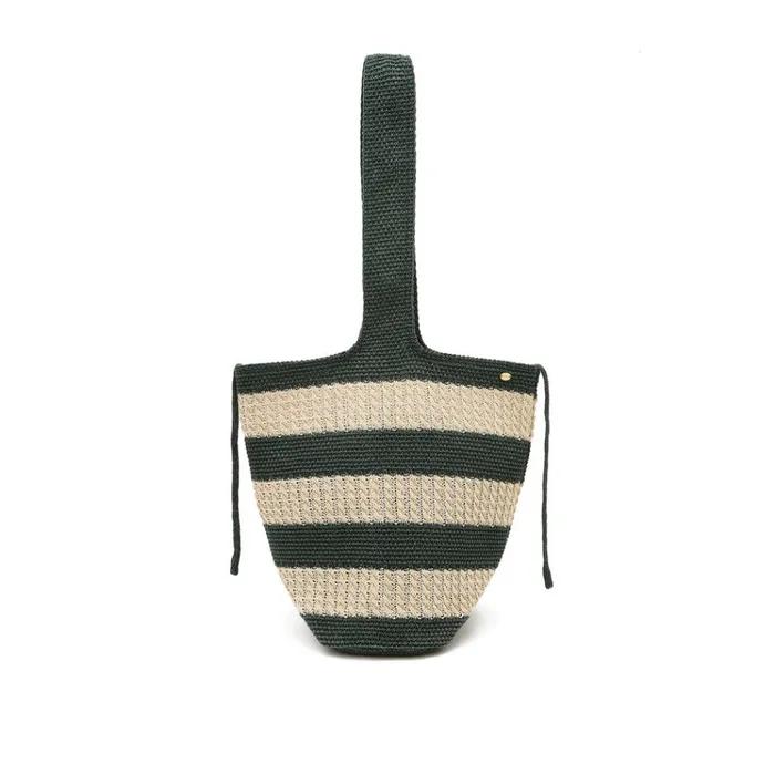 Marine Green Striped Knit Bag L HIBA6E803E2
