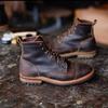 Retro Nízký Podpatek Čtvercový Podpatek Čtvercová Špička Tenký Pásek Pánské Ležérní Boty Všestranné Krátké Kozačky Martin Boots Pánské Boty