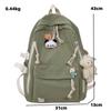 Girls Black Travel Waterproof School Bag Women New Nylon Laptop Book Bag Trendy Fashion Cute Female Ladies College Backpack Cool