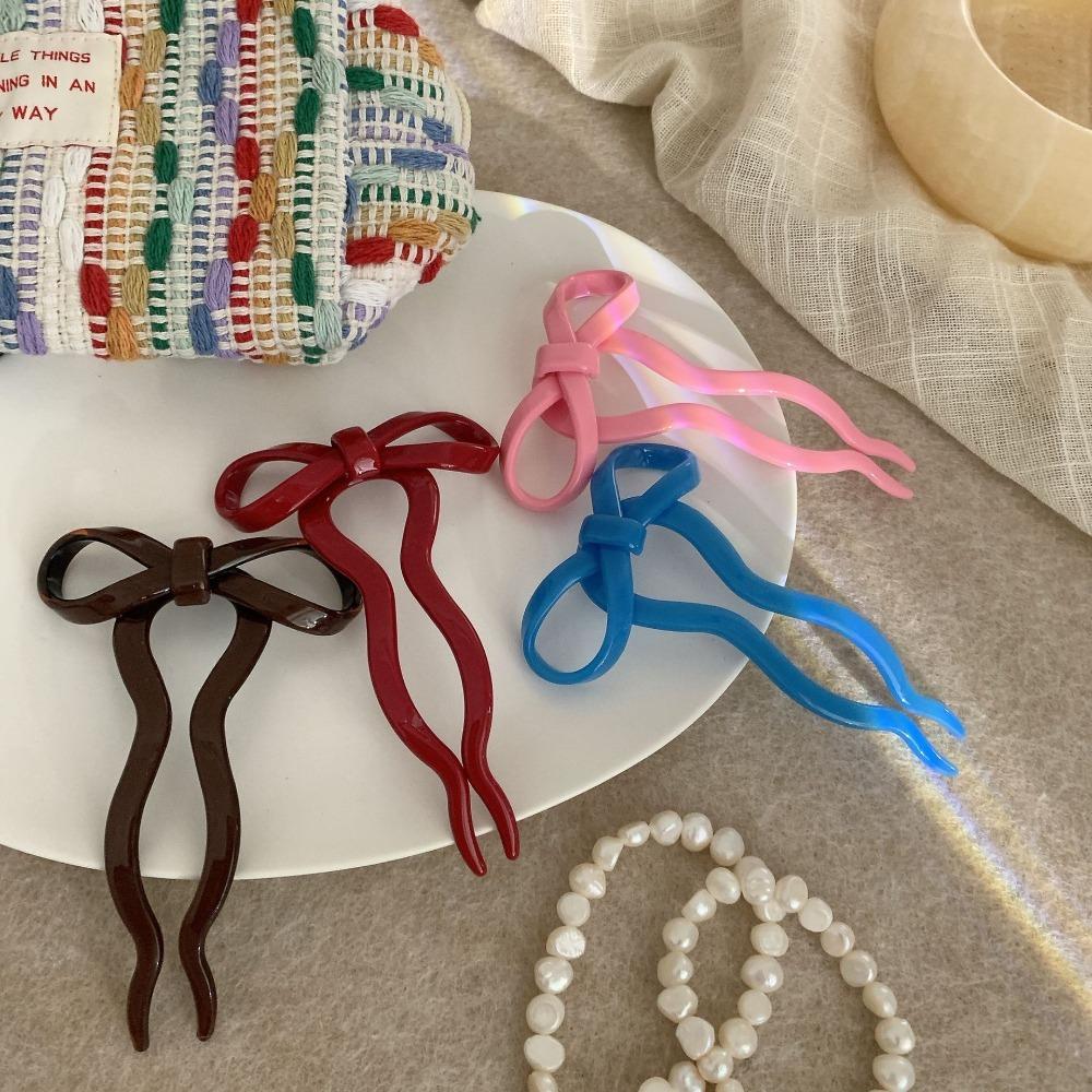 Haarstab Schleife Essigsäure Chinesischer Stil Kopfschmuck Pan Haargabel Niedliche U-förmige Haarnadel Damen