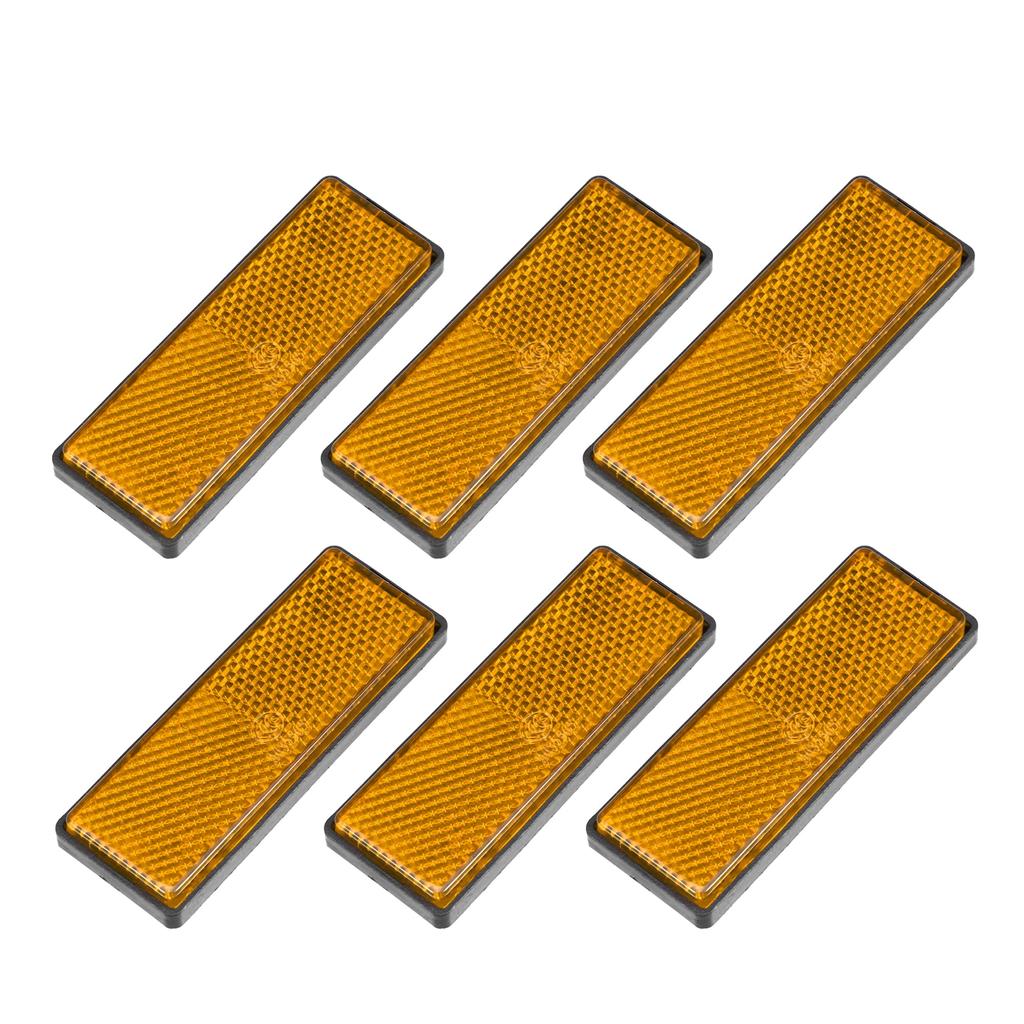 uxcell Safety Spoke Reflective Stick Adhesive Reflector Gate Post for Car Trailer Motorcycle Truck Boat Bicycle Bike Rectangle Orange 6pcs