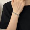 S925 Sterling Silver Auspicious Eight Treasures Bracelet with Eight Guardian Deities Seed Syllables for Men and Women