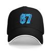 67 Six Seven Blue Flame Colorful Cool Funny 6 7 Meme Casual Baseball Cap Trucker Hat Summer Sunscreen Men Design Baseball Caps
