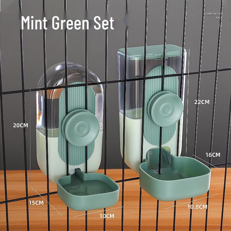 Automatische Tierwasserflasche mit Aufhängung & Katzennapf Set