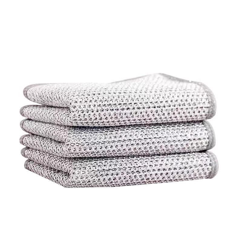 50/100Pcs Traceless Silver Wire Dishwashing Cloth Kitchen Rag Cleaning Double-Sided Non-St Christmas Halloween Gift