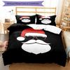 3pcs Christmas Santa Claus Bedding Set Duvet Cover Closure Includes 1 Duvet Cover & 2 Pillowcases, Soft and Comfortable for All Seasons.
