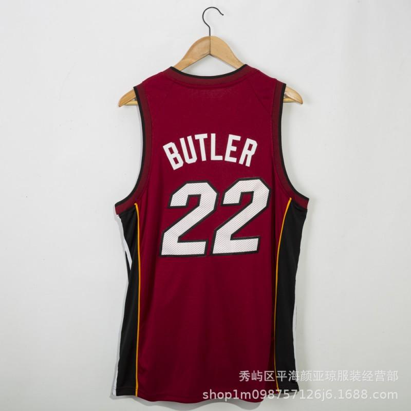 Camisa de Basquete Masculina Jimmy Butler 22 Miami Heat Costurada Roupa de Fã Roupa Esportiva Top Atlético Respirável