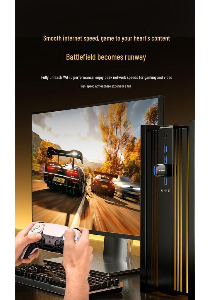 Shan Ze WiFi 6 USB Adapter for Desktop & Laptop - High-Speed Wireless Receiver & Transmitter