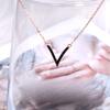 Letter V-shaped Necklace Clavicle Chain Simple High-end Sense Diamond-inlaid Sweater Chain New Accessories for Women