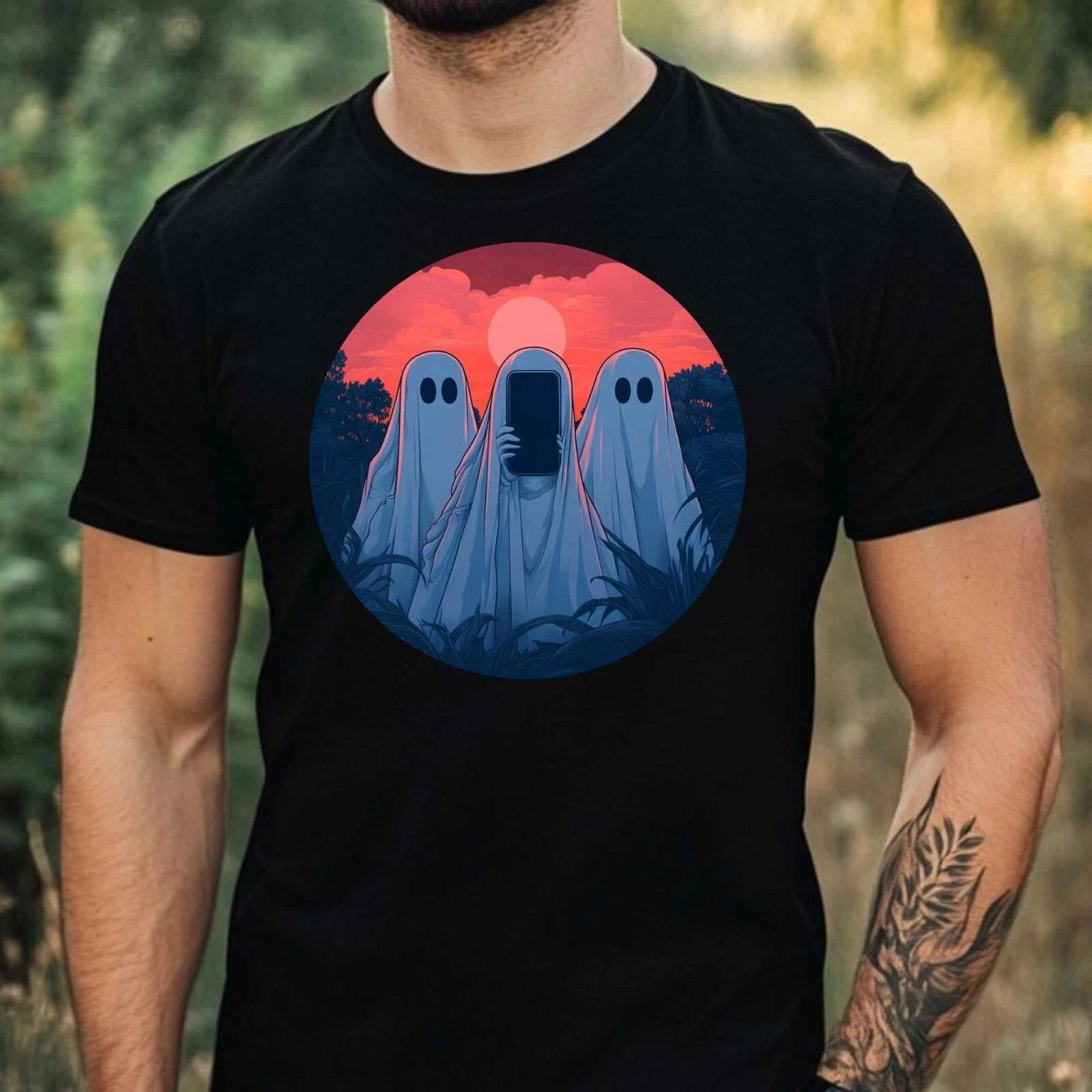 T-Shirt Herren Geister Selfie Motiv Baumwolle Größe XS bis 5XL XL