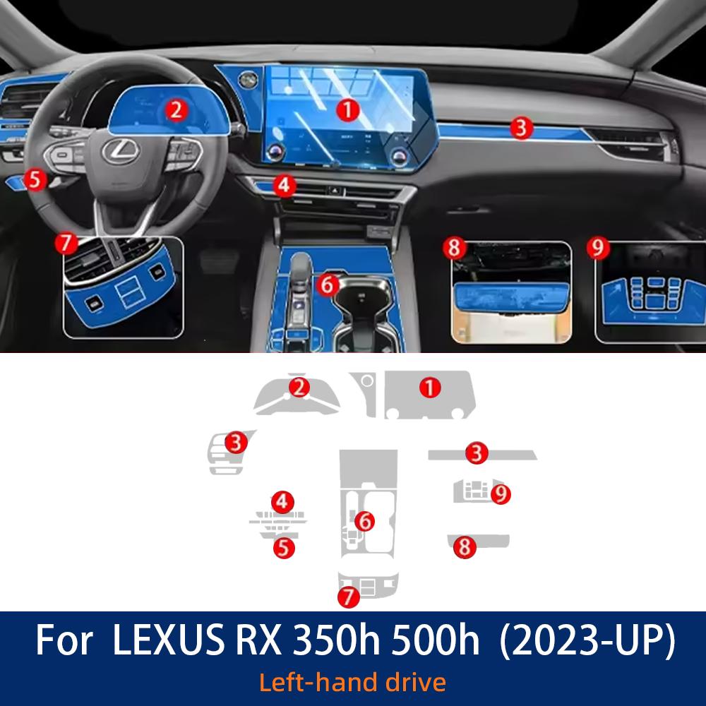 

For Lexus RX 350h 500h 2023 Car GPS Navigation LCD TPU Screen Protector Anti-Scratch Film Fitting PPF Protective Sticker left side steering