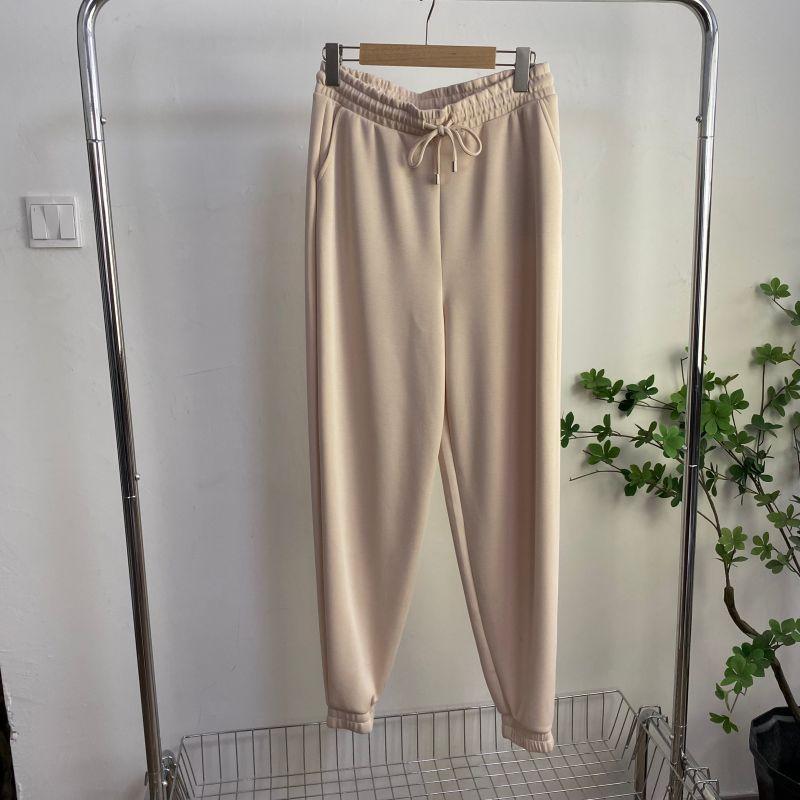 

Gg7686 Foreign Trade European and American Girls Sweat pants New Elastic Waist Loose Ankle-tied Solid Trousers Fuchsia XS