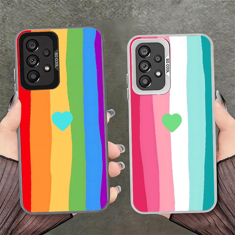 Rainbow Gradient Love Desgin Soft Phone Case for Samsung A17 A16 A15 A14 A13 A57 A56 A55 A54 A53 A37 A36 A35 A34 A33 A26 A25 A24