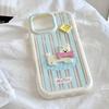 Colorful Stripes Suitable for IPhone16 Apple 15 Mobile Phone Case 14ProMax Three Dimensional Cartoon 16 Acrylic 12 Anti-fall