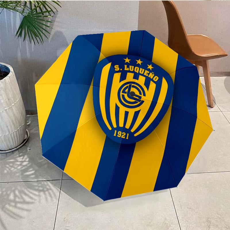 Luque?o Club Emblem Umbrella - Automatic Open/Close, Compact 8-Rib Lightweight Umbrella Essential for outdoorPicnic Accessory Fan Gifts