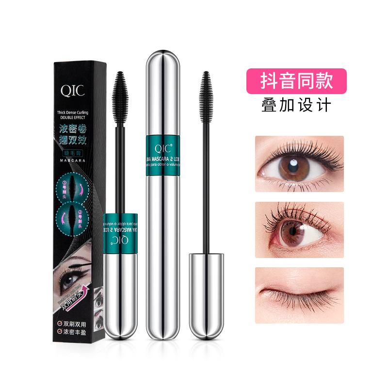 QIC 2-in-1 Wimpernprimer und Mascara, Verlängernd, Volumisierend und Schwunggebend, Wasserfest und Wischfest, Langanhaltend
