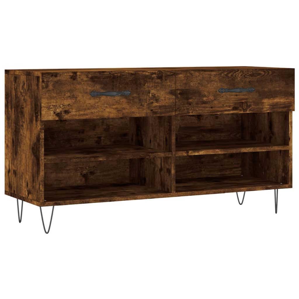 Shoe Bench Smoked Oak 102x35x55 cm Wood Based Panel