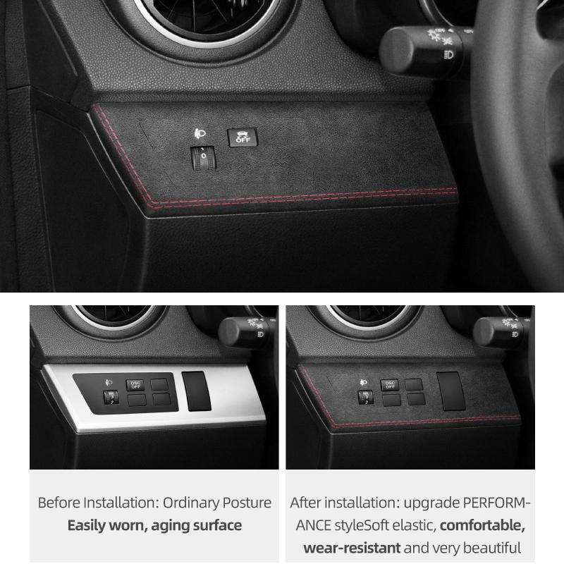 Betterhumz For Mazda 3 Axela 2010-2013 Made of Alcantara Auto Headlight Lamp Switch Panel Trim Sticker Car Interior Accessories