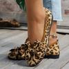 Fashion Butterfly-knot Leopard Flats Mesh Spring/autumn Women's Shoes on Sale 2025 New Slip-on Round Toe Comfortable Women's Shoes