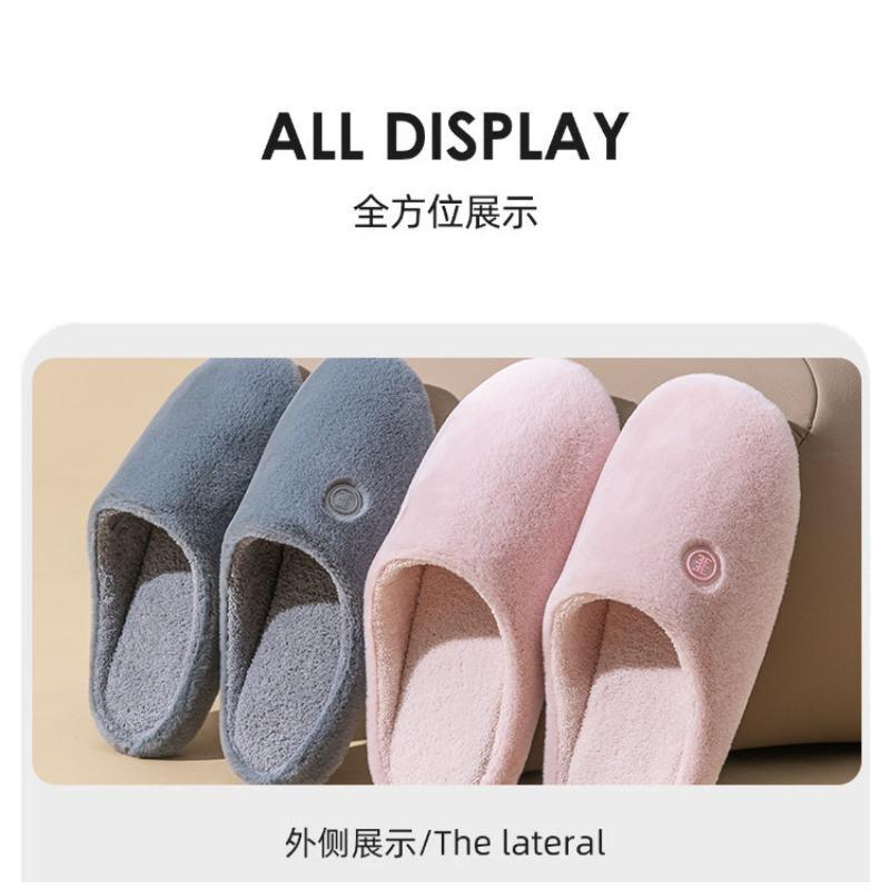 Japanese Style Autumn Winter Waterproof Silent Non Slip Soft Sole Indoor Home Cotton Slippers Unisex