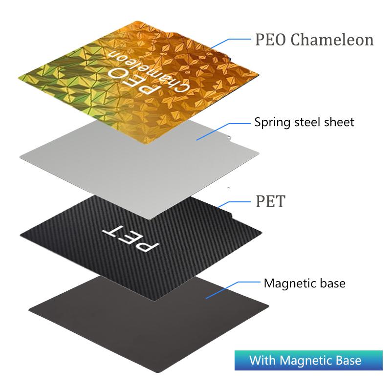 For Anycubic Kobra 2/ Kobra 2 Pro/ Kobra 2 Neo PEO PET Pei Build Plate 230x230mm Double Side Textured Sheet Smooth Heated Bed