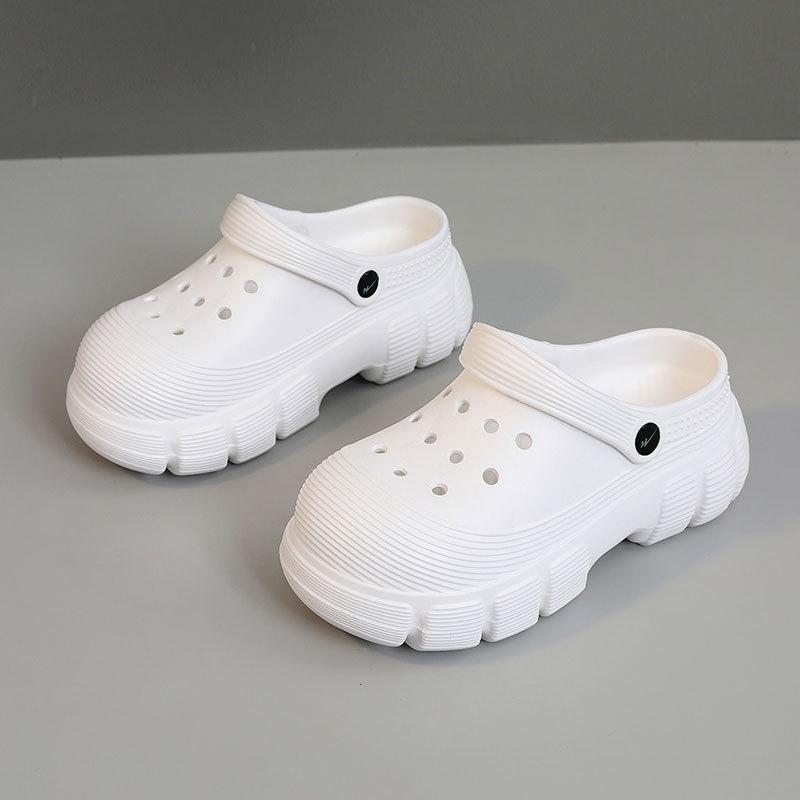 ZB slippers new summer outer wear thick-soled soft-soled two wear heightening hole shoes