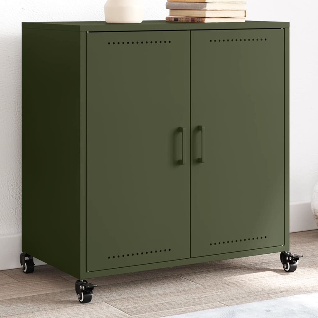 Sideboard Olive Green 68 X 39 X 72 Cm Steel
