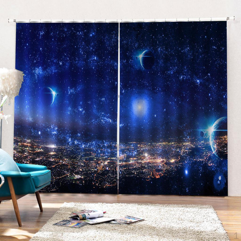 

Панели для штор, оконные драпировки — 3D-пейзаж с печатью, 65 дюймов, 2 шт., изолирующий затемнение помещения Color_8