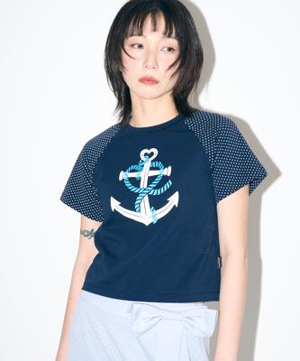 Chosyu Heart Anchor Raglan Tee [Navy]